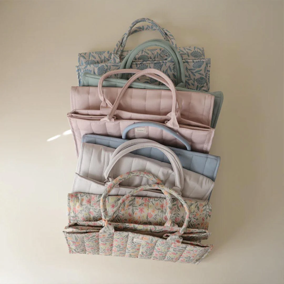 Mushie Nappy Caddy - Blue Flowers - Image 6