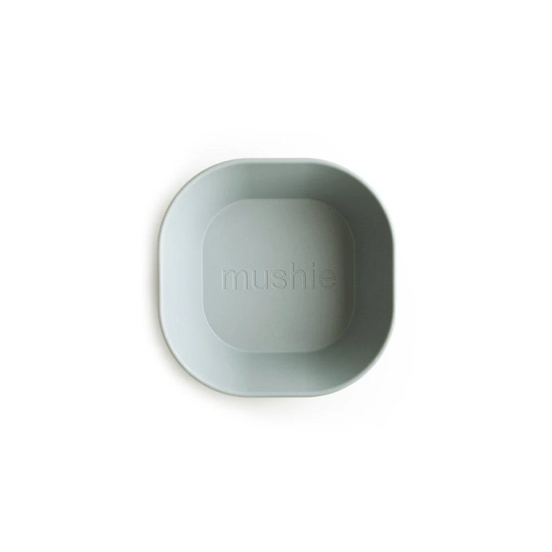 Mushie Square Dinnerware Bowls - Sage - 2 Pack