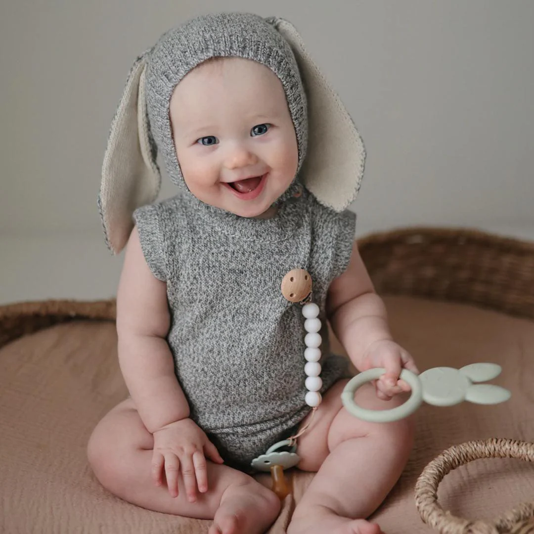 Mushie Teether - Bunny - Sage - Image 2