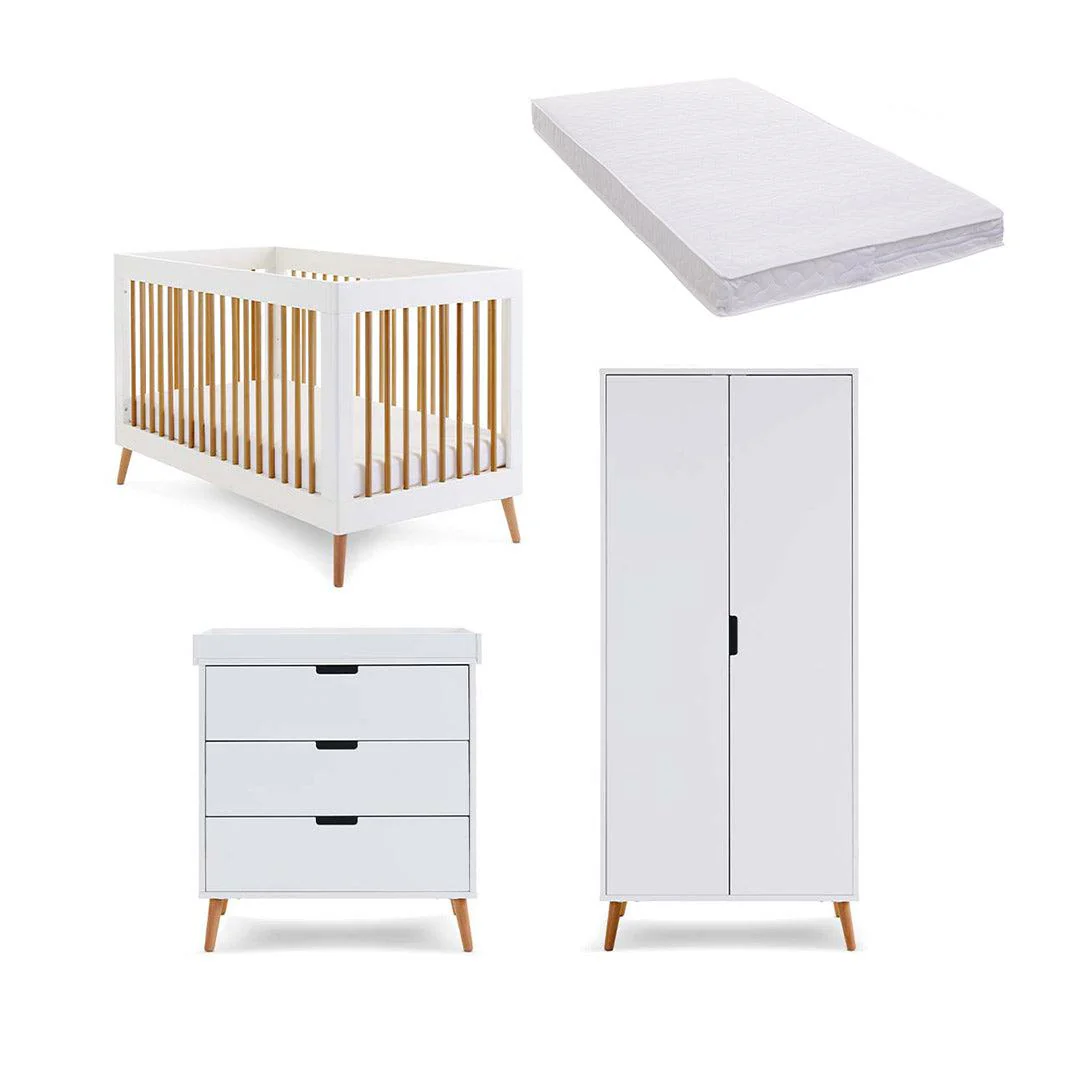 Obaby Maya 3 Piece Room Set - White + Natural - Image 6