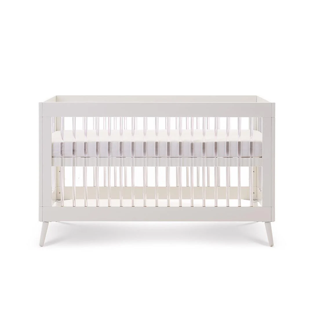 Obaby Maya Cot Bed - Scandi White + Acrylic - Image 5