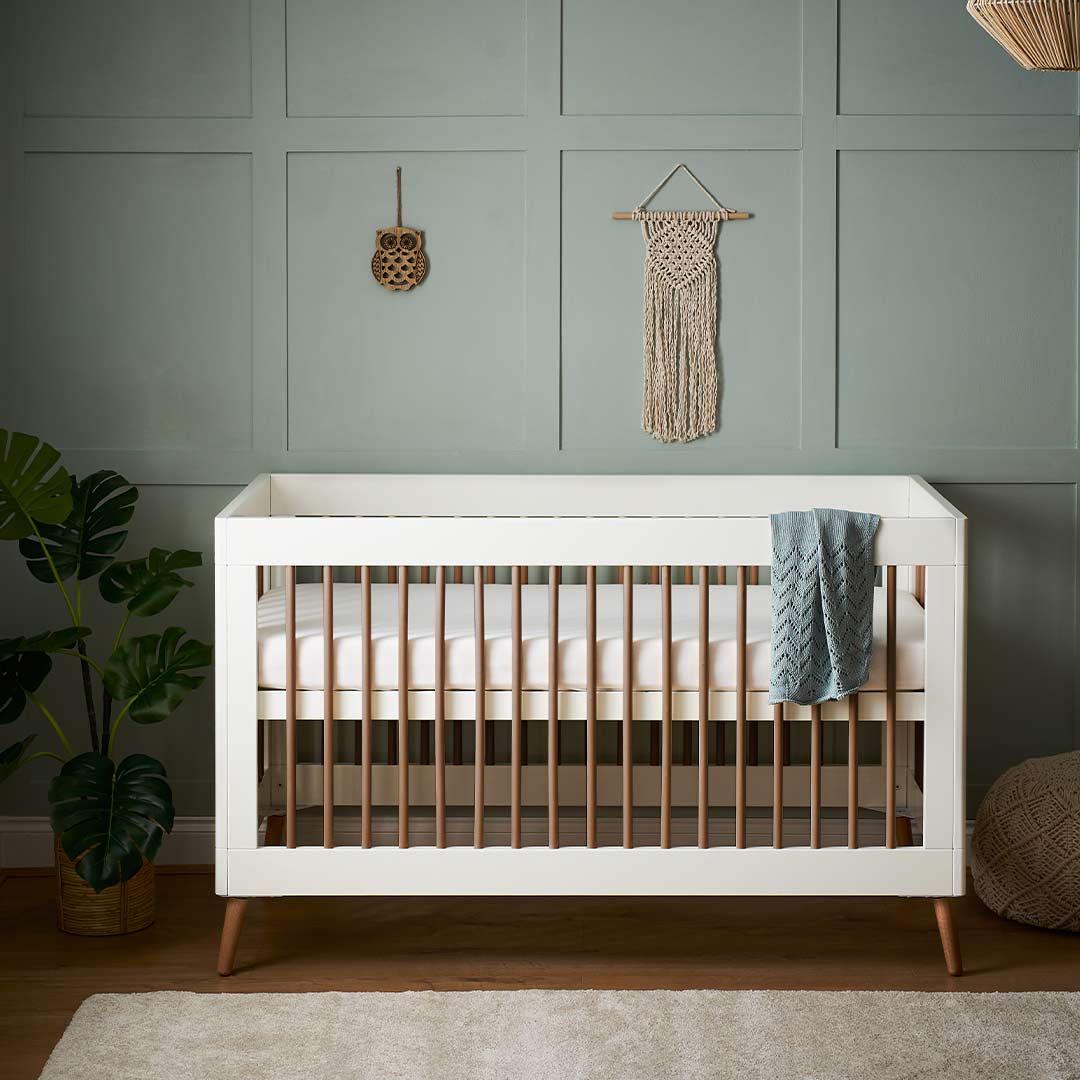 Obaby Maya Cot Bed - White + Natural - Image 3