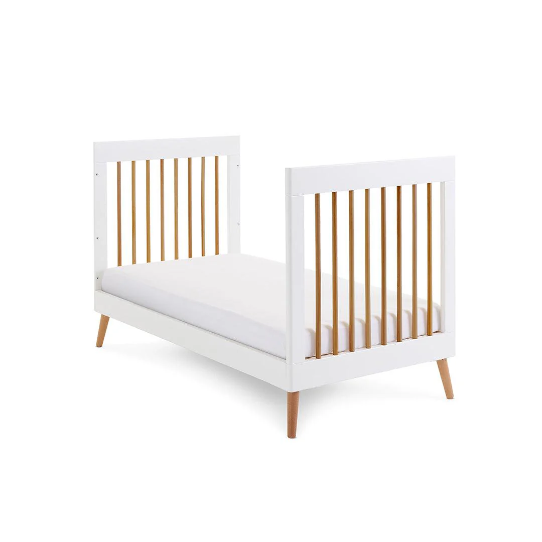 Obaby Maya Cot Bed - White + Natural - Image 6
