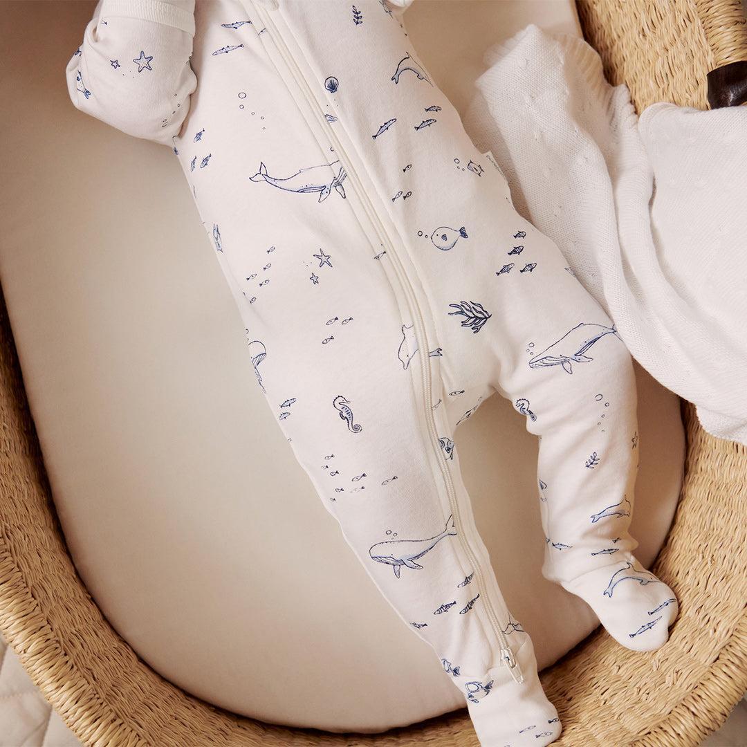 Purebaby 2 Pack Zip Sleepsuit - Vanilla Nautical Pack - Image 3