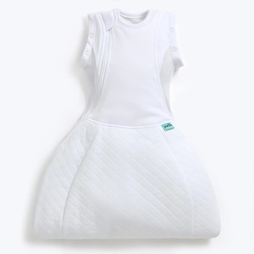 Purflo Swaddle To Sleep Bag - Soft White - TOG 2.5 - Image 5