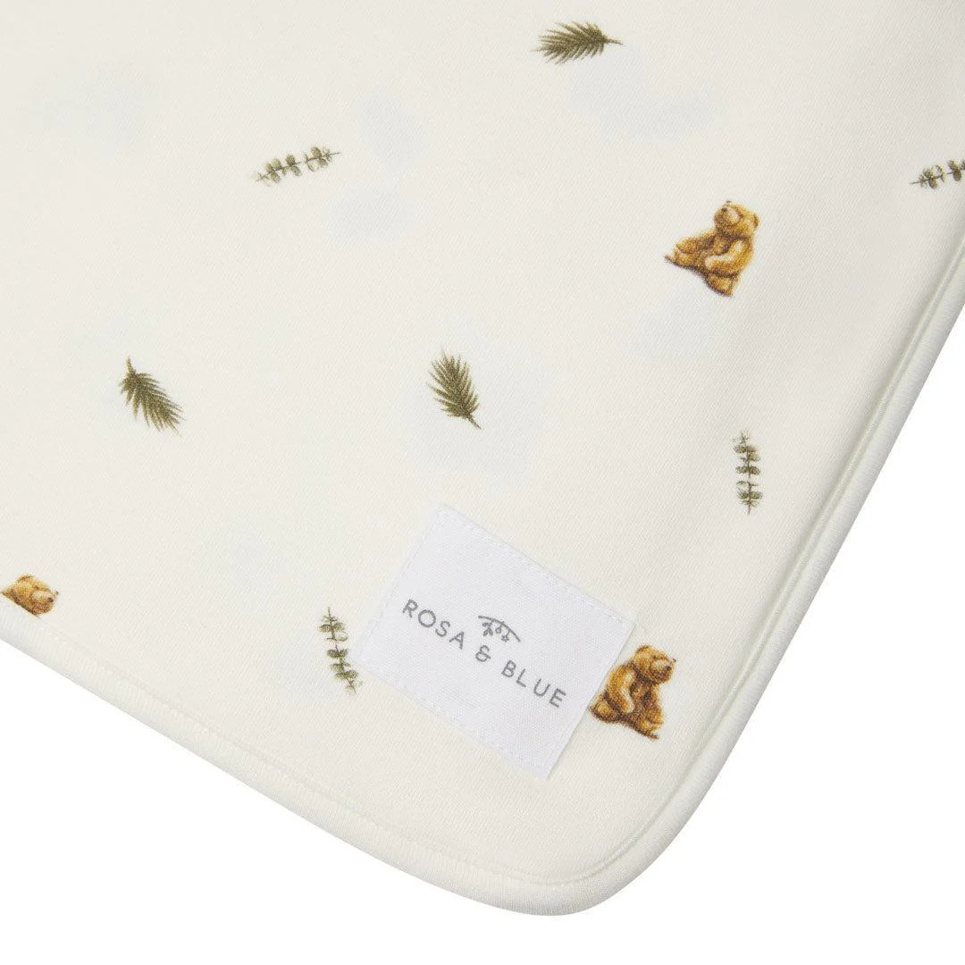 Rosa & Blue Baby Blanket  - Brown Bear - Image 4