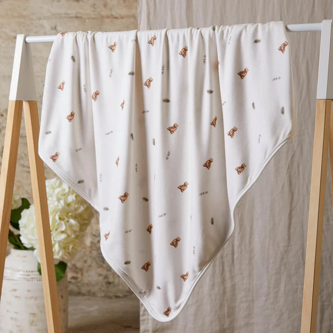 Rosa & Blue Baby Blanket  - Brown Bear - Image 5