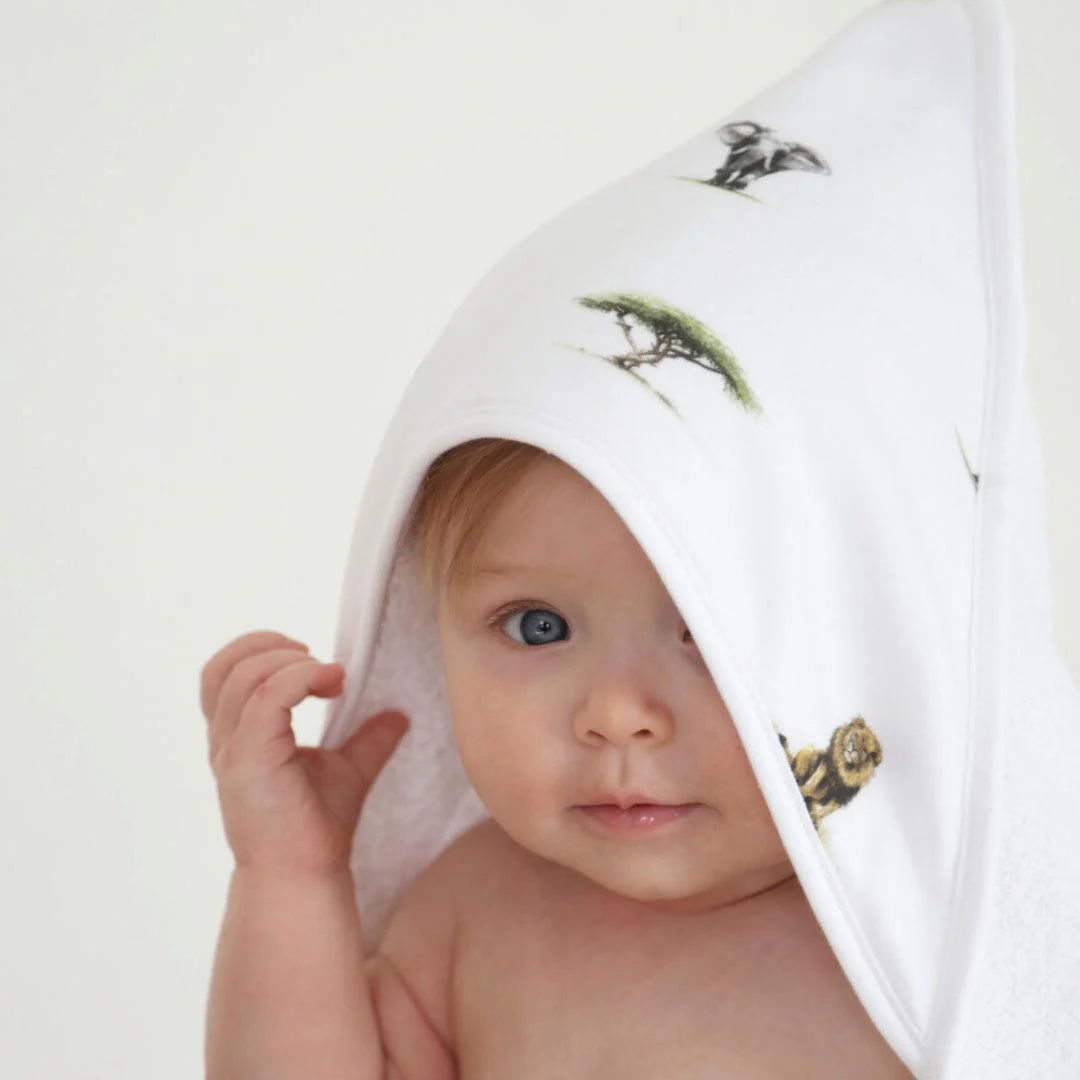 Rosa & Blue Hooded Towel - Safari - Image 2