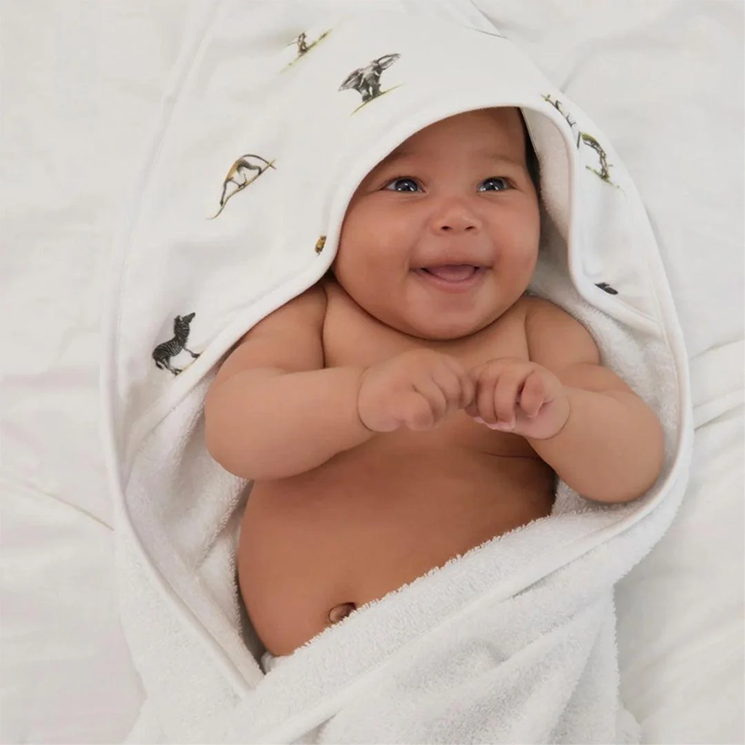 Rosa & Blue Hooded Towel - Safari - Image 3