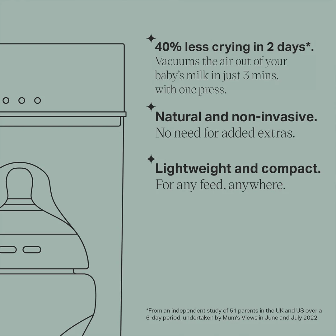 Tommee Tippee Colic Soothe Milk Air Remover - Light Teal - Image 3