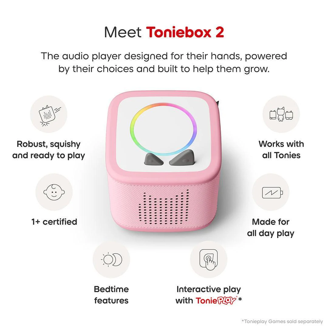 Tonies Toniebox 2 Starter Set with Creative Tonie Rubie - Pink - Image 4