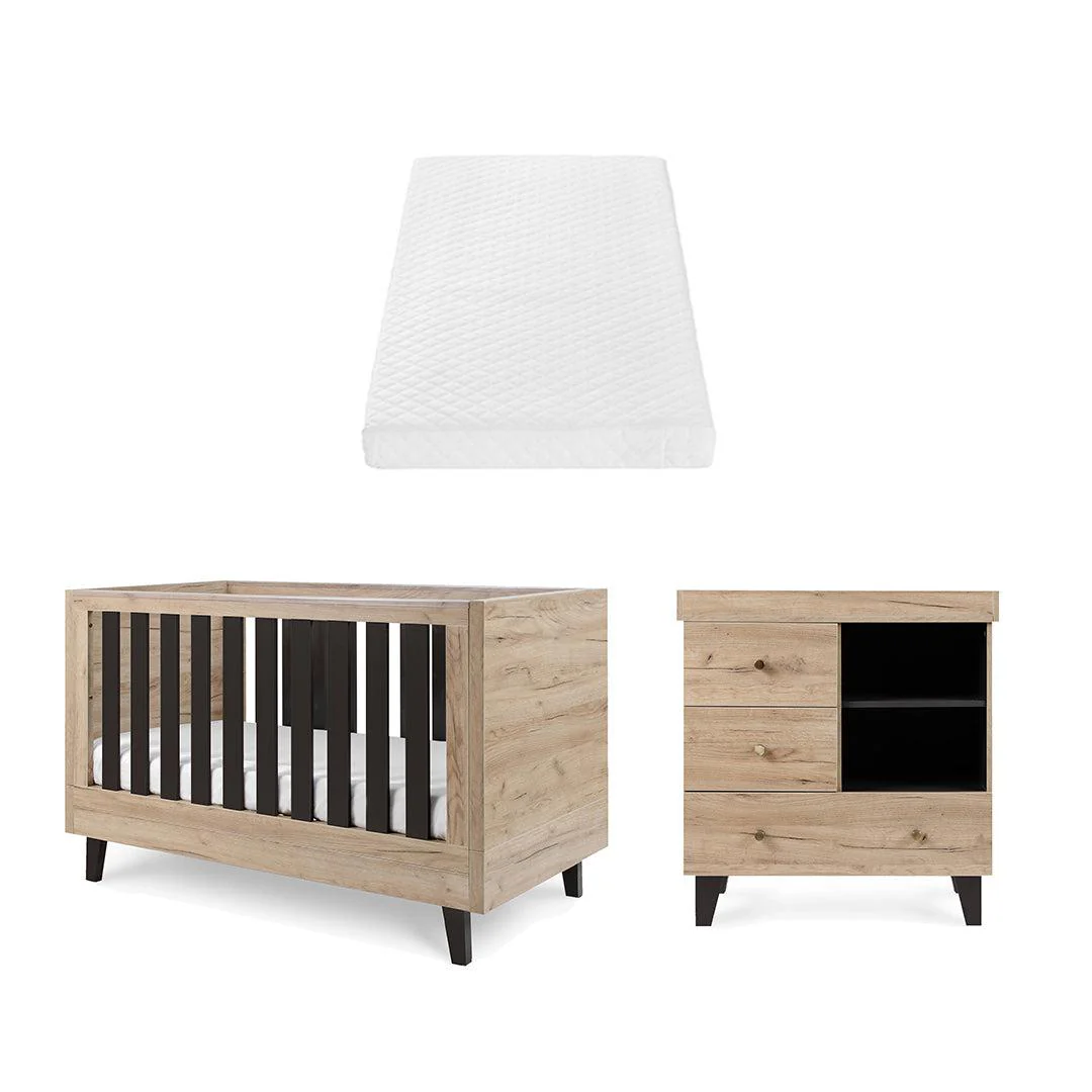 Tutti Bambini Como 2 Piece Room Set - Distressed Oak/Slate Grey - Image 13