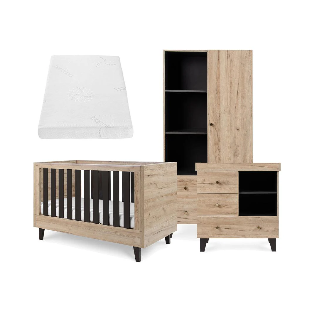Tutti Bambini Como 3 Piece Room Set - Distressed Oak/Slate Grey - Image 17