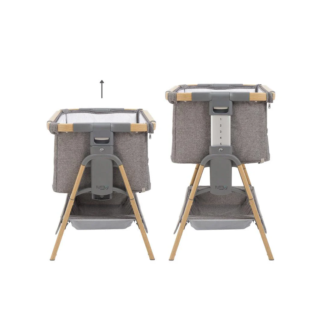 Tutti Bambini CoZee XL Bedside Crib + Cot - Oak / Charcoal - Image 7