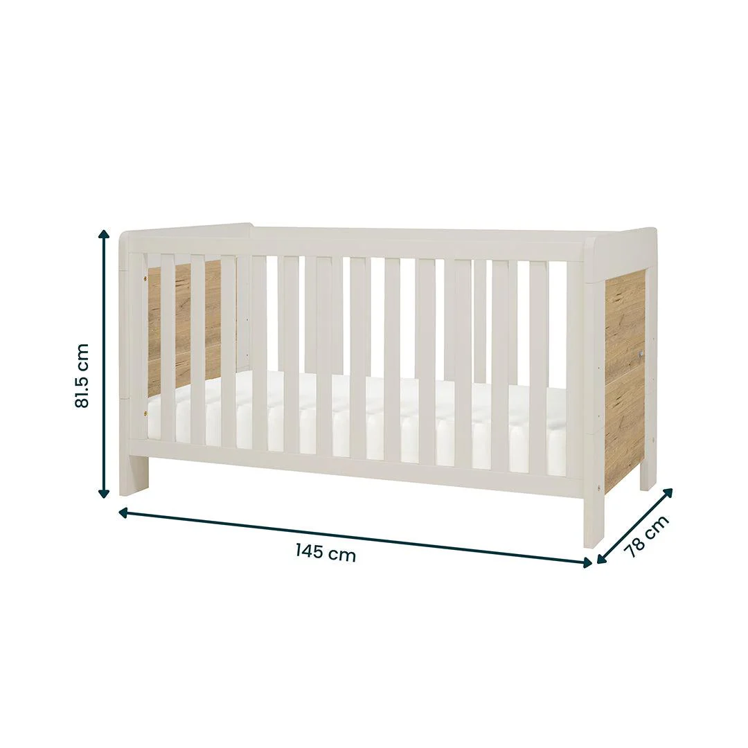 Tutti Bambini Essentials Alba Cot Bed - White Sand/ Distressed Oak - Image 12