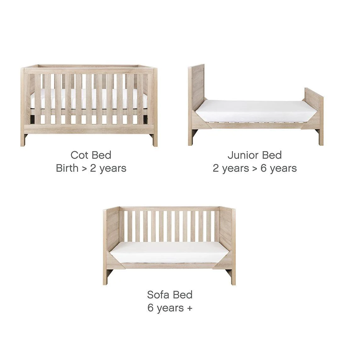Tutti Bambini Modena 3 in 1 Cot Bed - Oak - Image 7