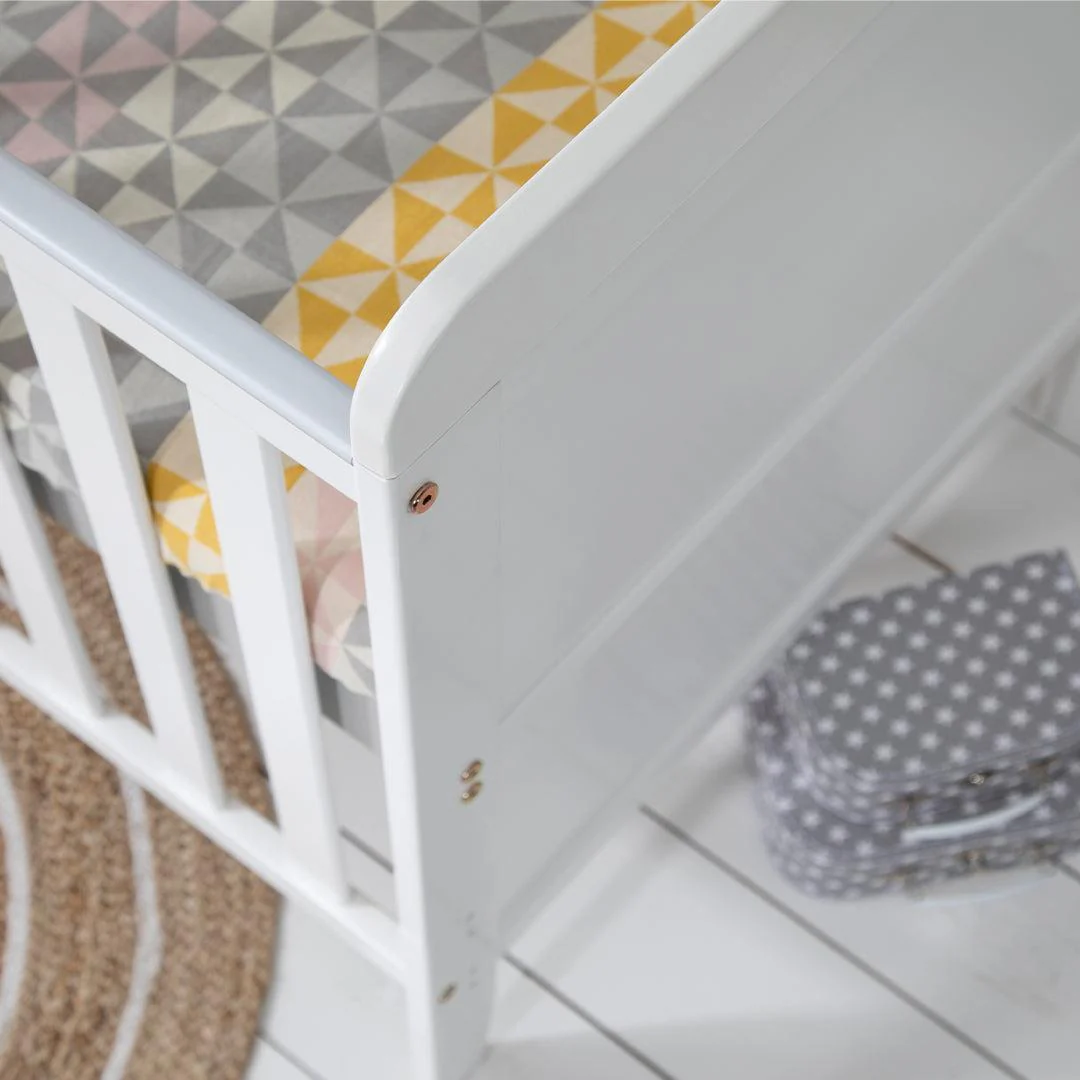 Tutti Bambini Rio Cot Bed with Cot Top Changer & Mattress - White - Image 3