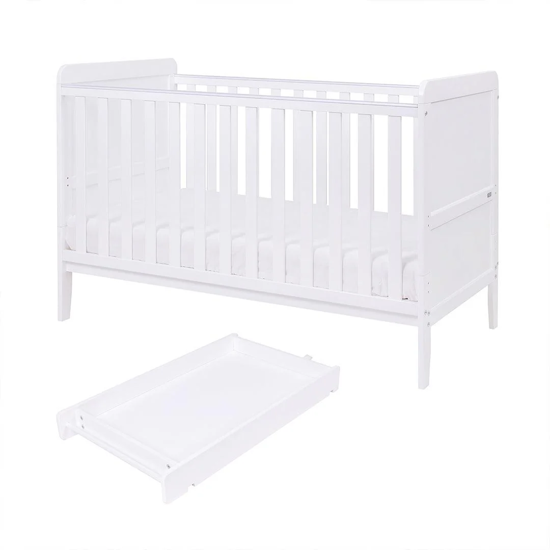 Tutti Bambini Rio Cot Bed with Cot Top Changer & Mattress - White - Image 6