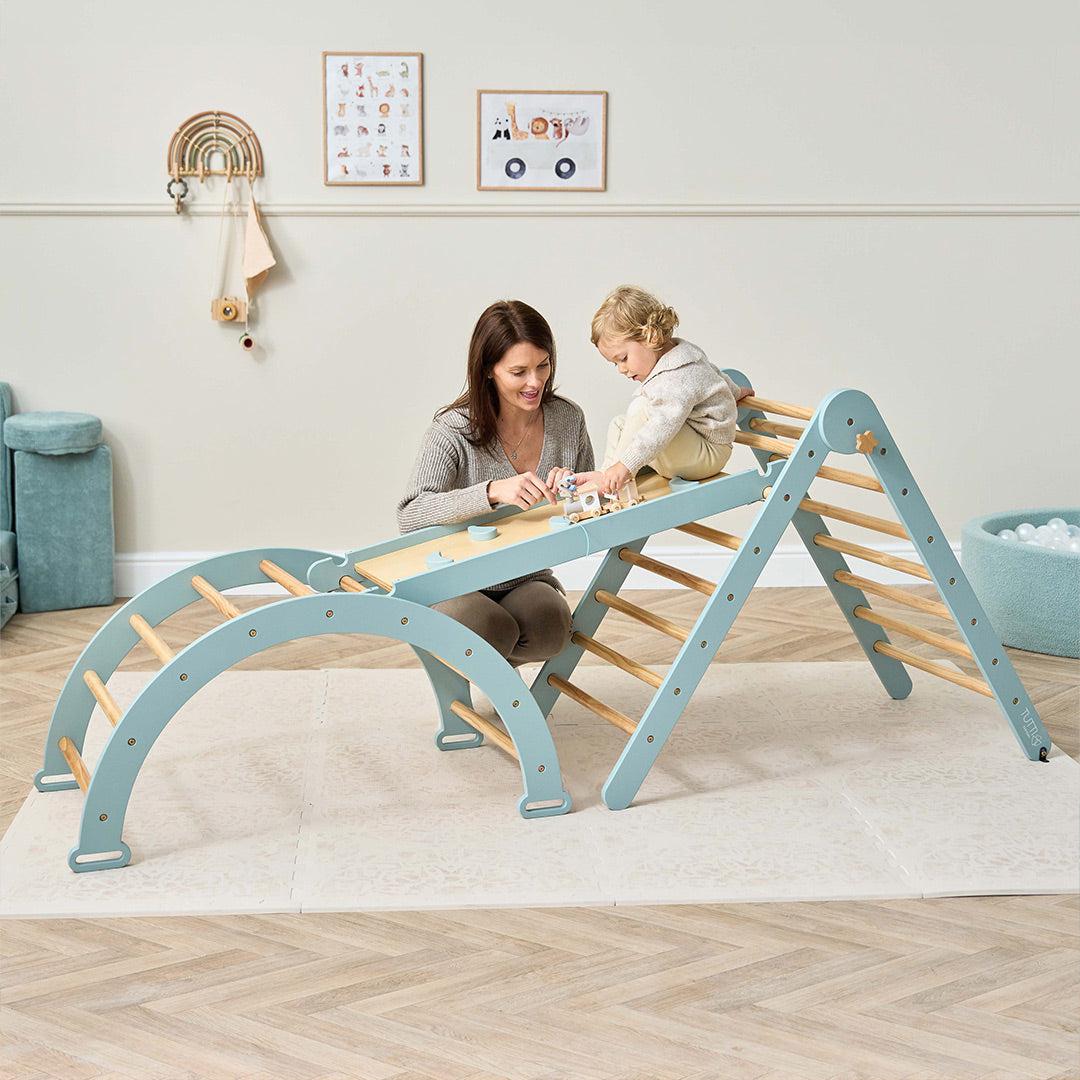 Tutti Bambini Scala Montessori 3 In 1 Pikler Climbing Frame With Climbing Wall - Ocean Stone - Image 10