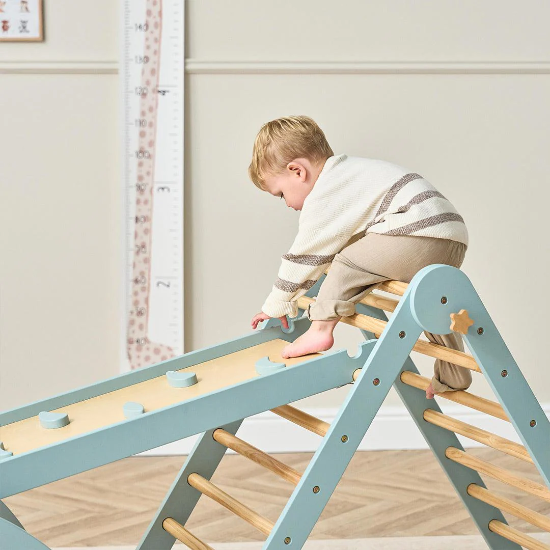 Tutti Bambini Scala Montessori 3 In 1 Pikler Climbing Frame With Climbing Wall - Ocean Stone - Image 6