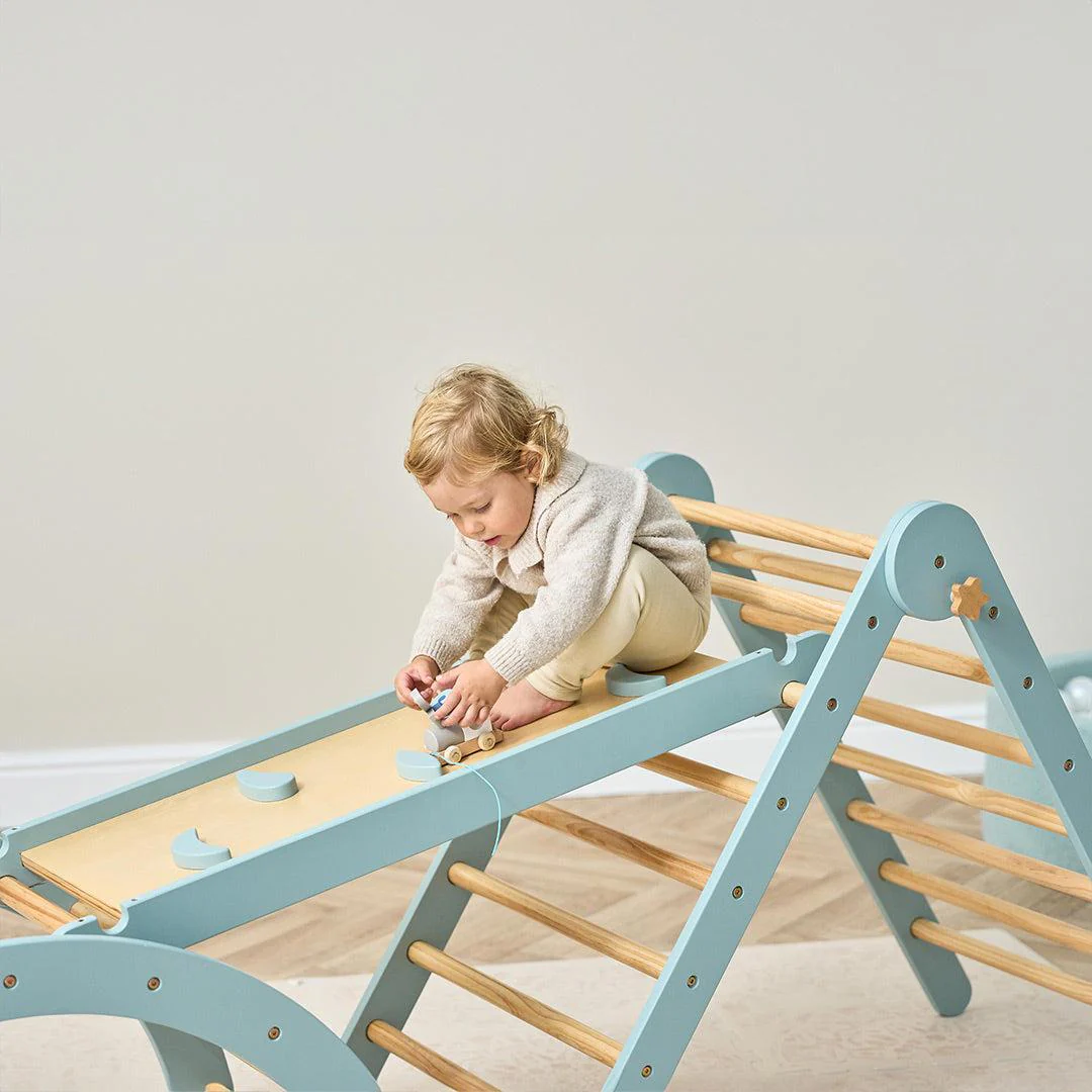Tutti Bambini Scala Montessori 3 In 1 Pikler Climbing Frame With Climbing Wall - Ocean Stone - Image 8