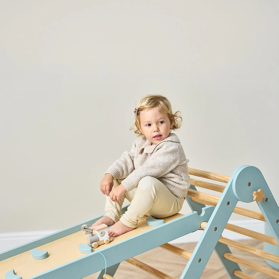 Tutti Bambini Scala Montessori 3 In 1 Pikler Climbing Frame With Climbing Wall - Ocean Stone - Image 9